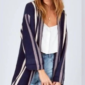 Amuse Society blue stripe cardigan xs/s lightly worn